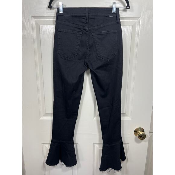 Mother Denim The Cha Cha Fray Jeans Black Not Guilty Capsule Vacation Flare Easy - Picture 8 of 13